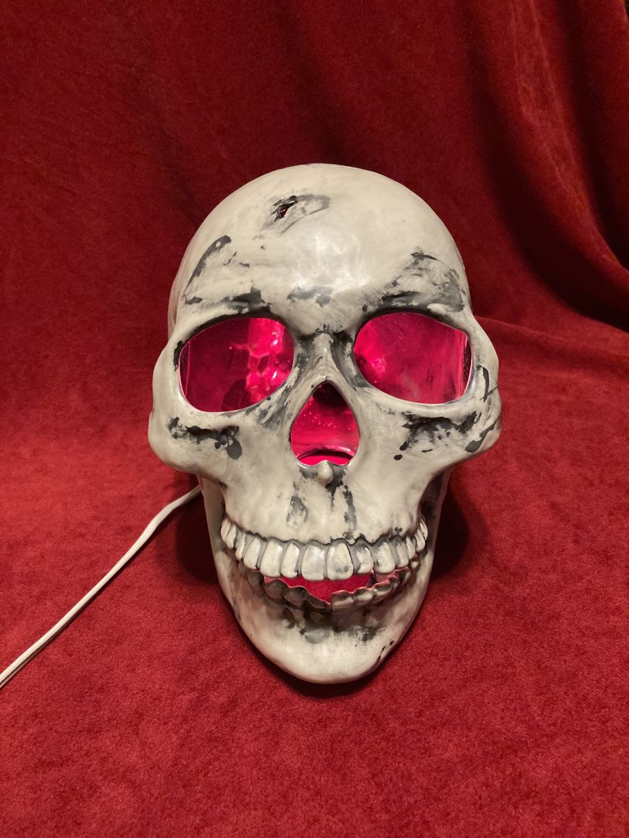 Vintage Ceramic Light Up Skull Head