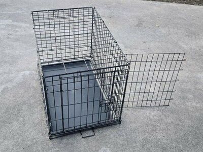 Medium 30" Metal Dog Pet Kennel Cage Crate Folds