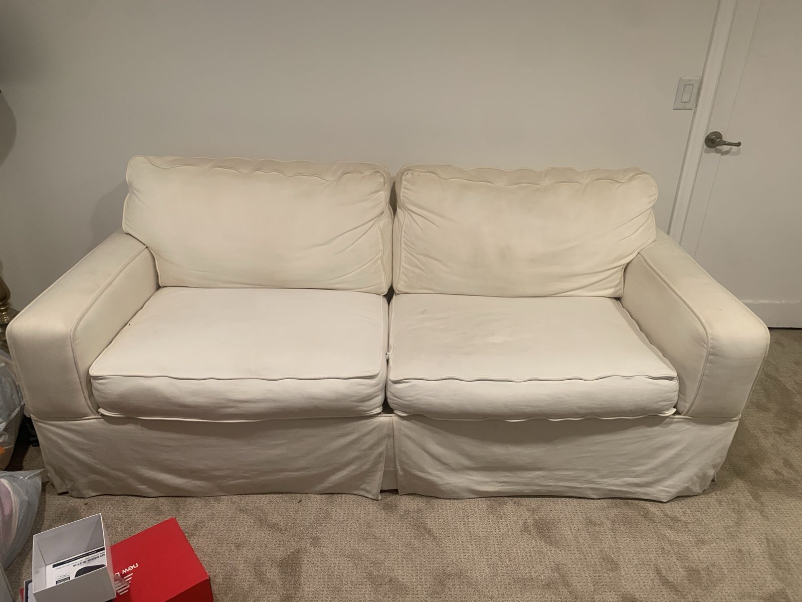 Classic White Slipcovered Sofa