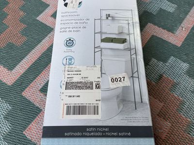 New! Zenna Home Bathroom Storage Rack Satin Nickel
