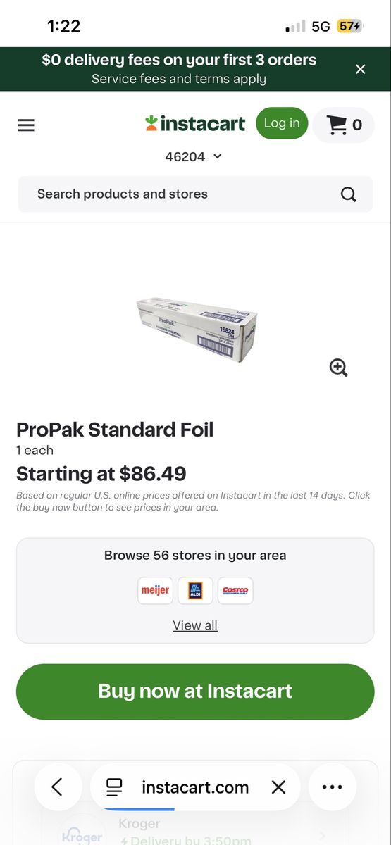 ProPak Standard aluminum foil heavy duty 18" x 500" close to $85 New, this is brand new never used