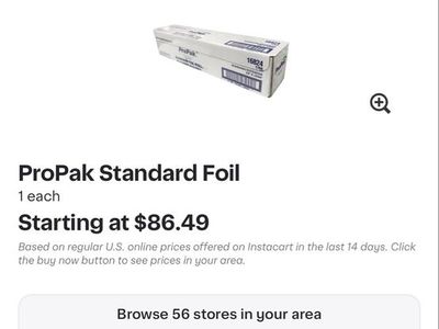 ProPak Standard aluminum foil heavy duty 18" x 500" close to $85 New, this is brand new never used