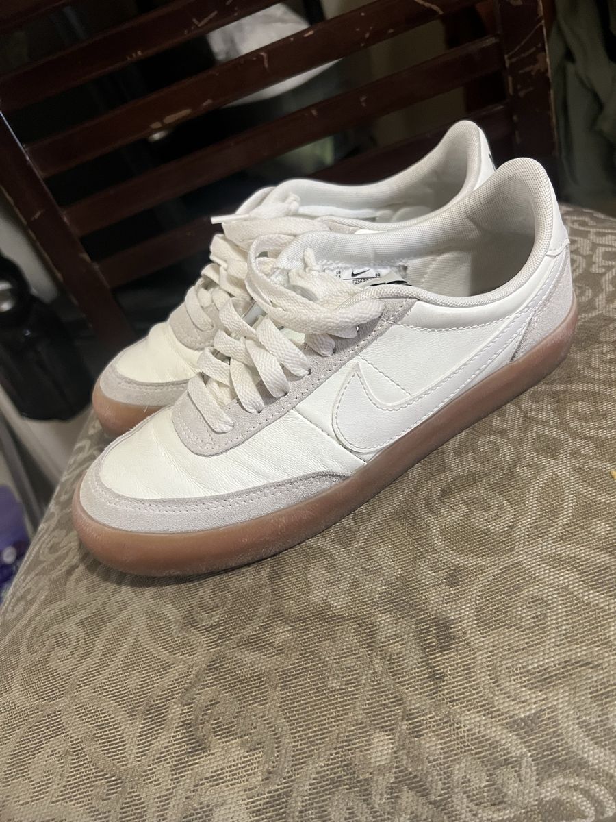Nike White and Gum Casual Sneakers with Suede Details Womens Size 6.5