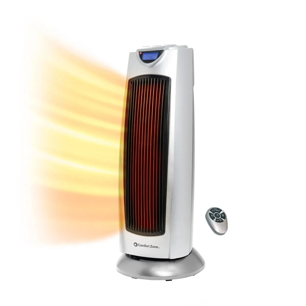 Comfort Zone CZ499R Ceramic Tower Heater 1500W Oscillating Remote Digital Thermo