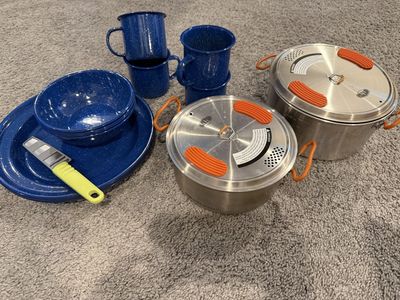 Portable camping cookware set