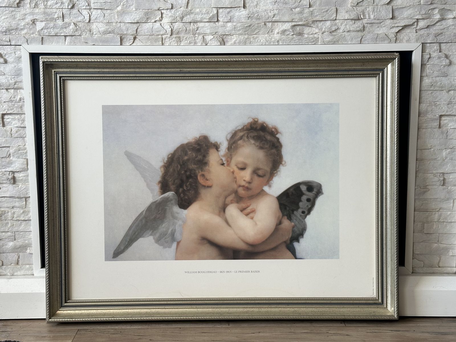 “LE PREMIER BAISER” – by  WILLIAM BOUGUEREAU - 1825-1905  LARGE FRAMED PRINT