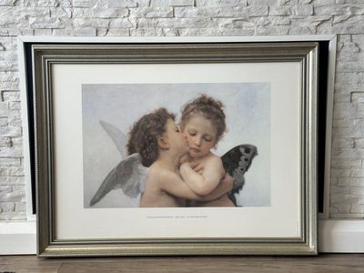“LE PREMIER BAISER” – by WILLIAM BOUGUEREAU - 1825-1905 LARGE FRAMED PRINT