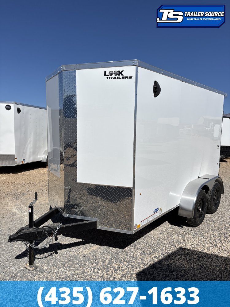 6x12 Look ST DLX Enclosed Cargo Trailer - 6'6" Interior - 7K GVWR - .080 PolyCor, Barn Doors, Rear Spoiler w/ Load Lights, Roof