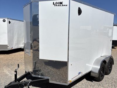 6x12 Look ST DLX Enclosed Cargo Trailer - 6'6" Interior - 7K GVWR - .080 PolyCor, Barn Doors, Rear Spoiler w/ Load Lights, Roof