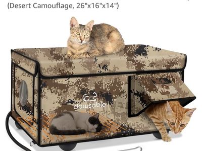 New Indestructible Heated Cat House for Outside Cats Winter, 100% Weatherproof, Escape Door, Insulated Outdoor Cat Shelter