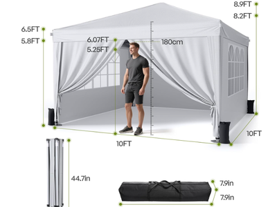 New in box 10x10 Pop Up Canopy with Sidewalls
