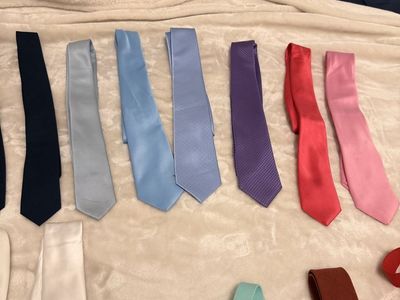 Assorted Men's Neckties & Suspenders - Mixed Colors & Styles, Silk, Polyester, Cotton Blends