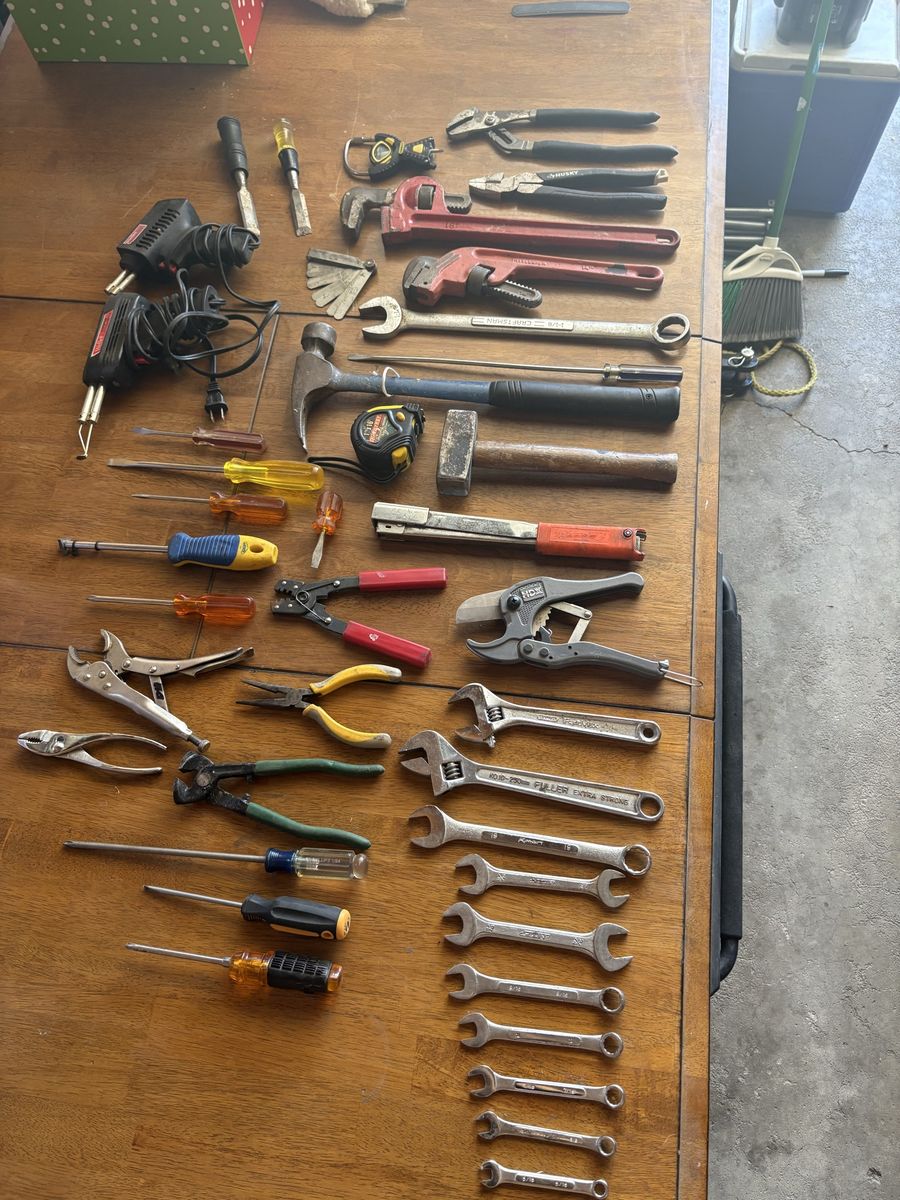 Large Assorted Tool Lot - Wrenches, Pliers, Screwdrivers, Hammers, Cutters & More