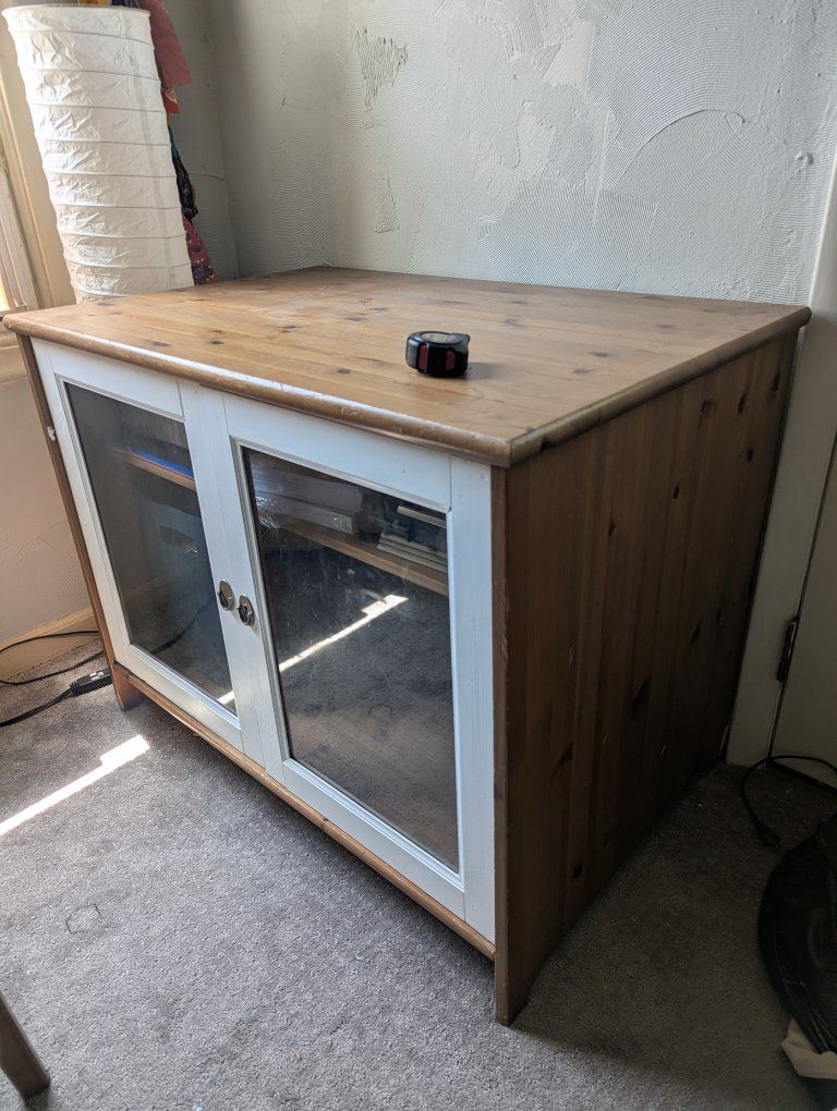 Large, real wood, two-tone MCM storage console