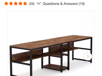 Black wood & metal desk with shelves