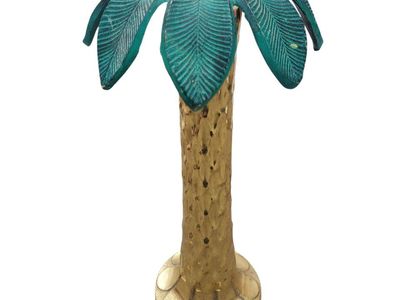 Vintage Brass Palm Tree Candle Stick