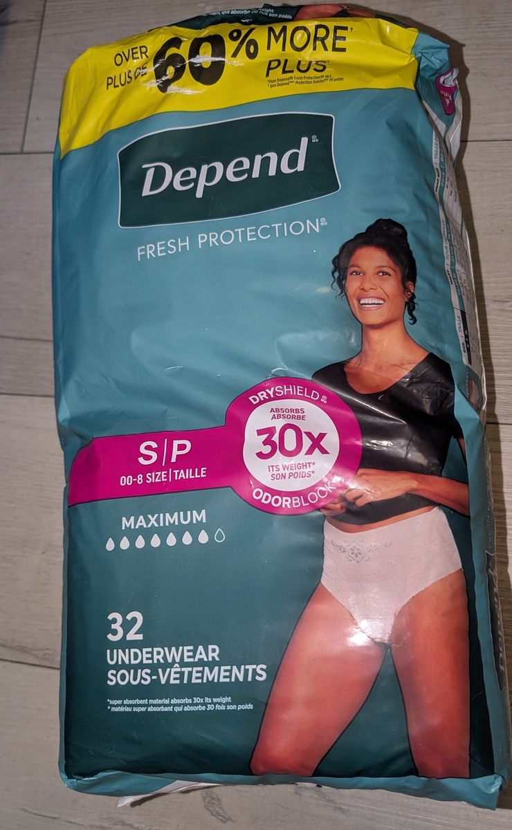 Womens DEPEND Depends Pkg of 28 Maximum Underwear Size S