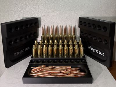 Customizable 3D Printed Reloading Tray for Rifle Brass & Bullets