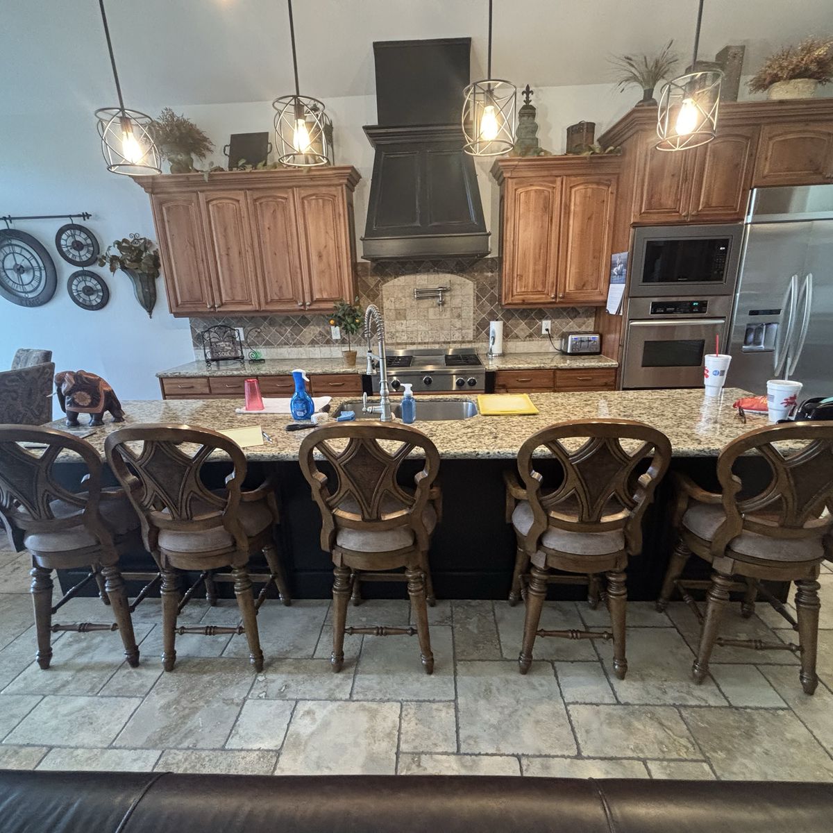 Kitchen Counter Height Leather Bar Stools