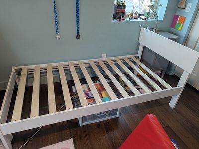 Two white twin bed frames for sale