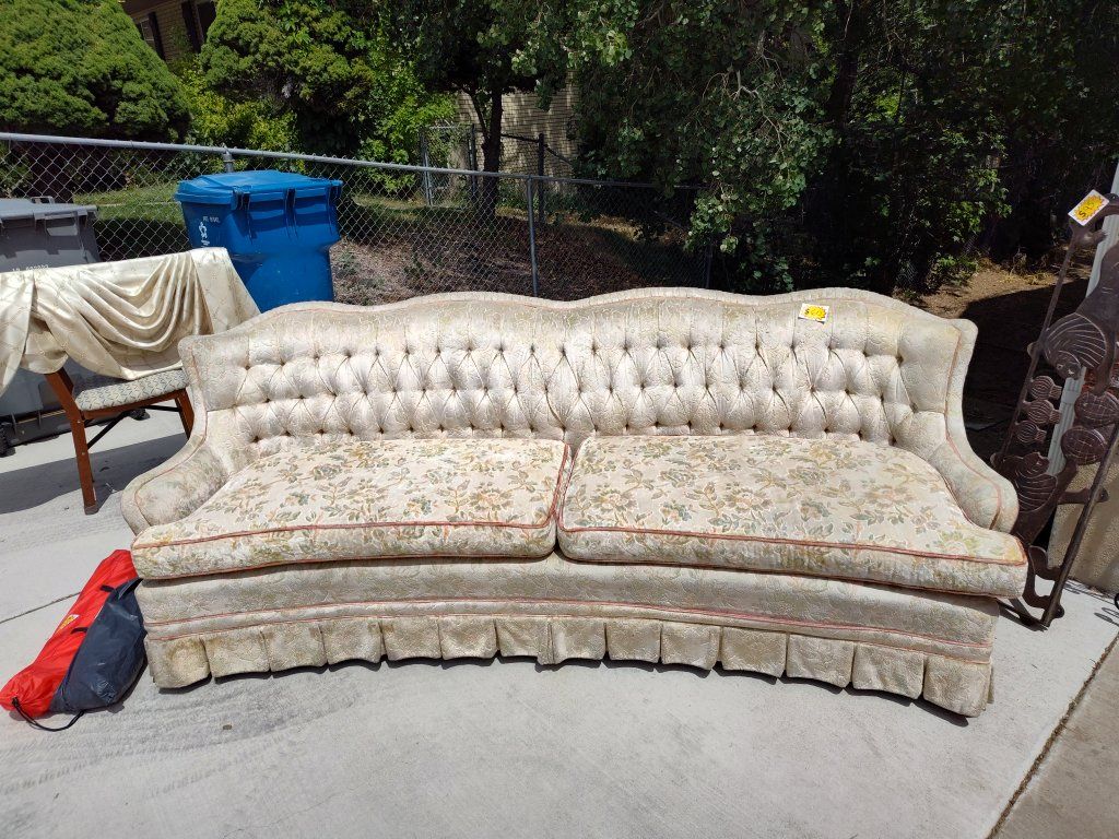 Hollywood Regency-style Curved Sofa