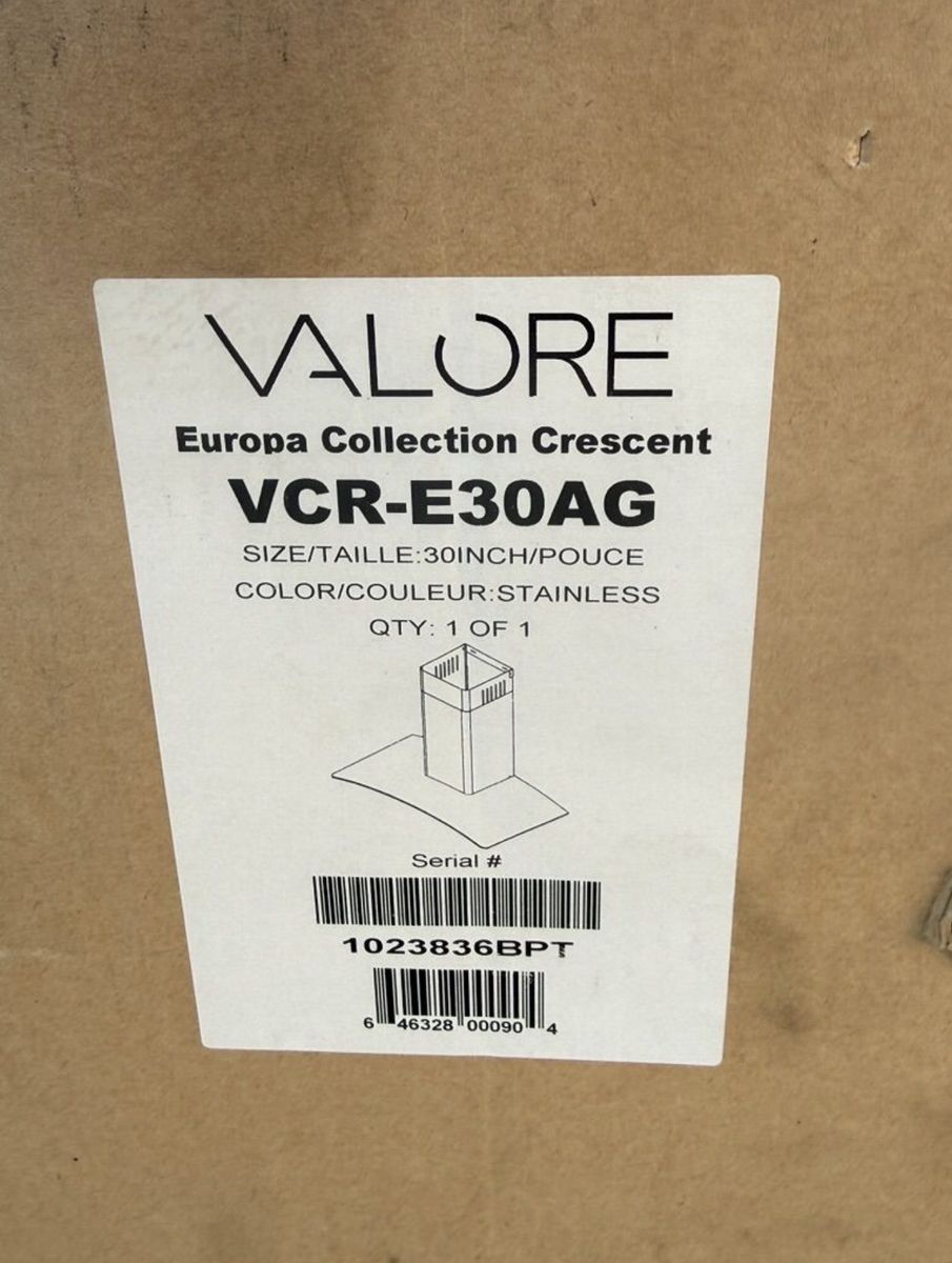 VALORE Europa Collection Crescent VCR-E30AG 30-inch Stainless Steel Range Hood