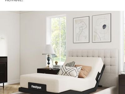 Brand New, in sealed box:
FlexiSpot Adjustable Bed Frame Base Twin XL with Massage, Zero Clearance, Anti-Snore, Wireless Remote
