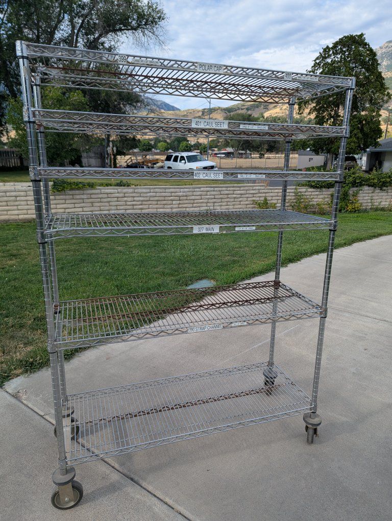 Industrial Wire Shelving Unit with Casters - 6-Tier Metal Rack for Storage