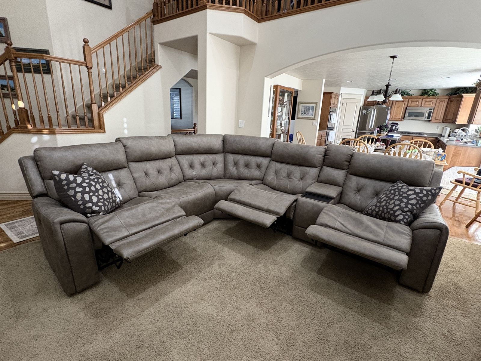Sectional - Six Piece with Three Recliners and Sound System