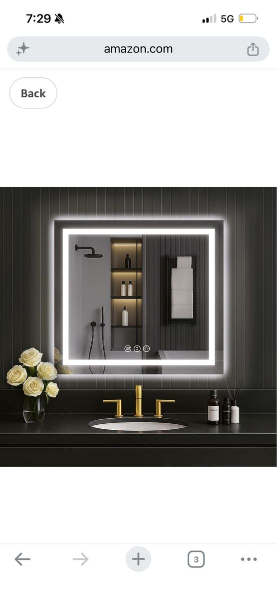 LED Bathroom Vanity Mirror with Dimmable Light & Anti-Fog Smart Touch Switch, 30"X30" LED Bathroom Mirror with Lights,