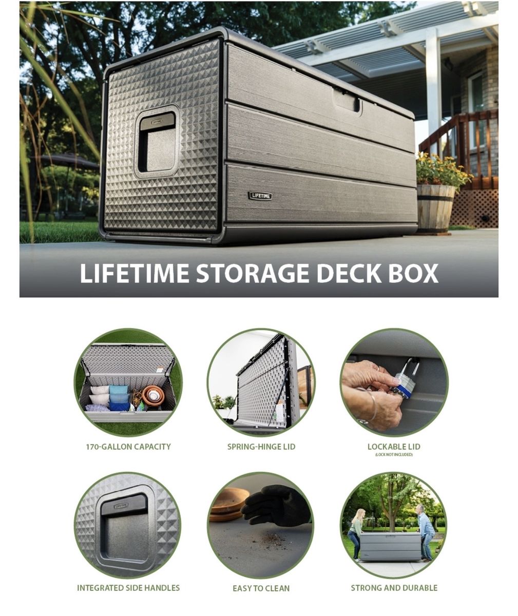 Lifetime 170 Gallon Resin Outdoor Storage Deck Box from Costco
