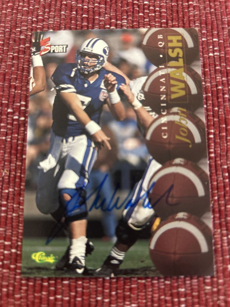 BYU Cougars Autograph Classic Sport John Walsh QB Autographed Football Card