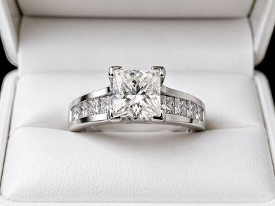 Custom 3.10 CTW Princess Cut Natural Diamond Engagement Ring – 14K White Gold