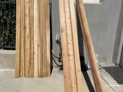 New fence wood: Cedar fence pickets, 2x4 studs, 2x4 kiln-dried fir studs