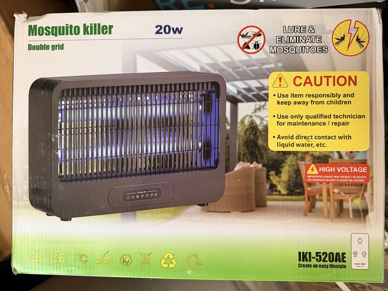 IKI-520AE 20W Electric Mosquito Insect Killer Zapper with Double Grid