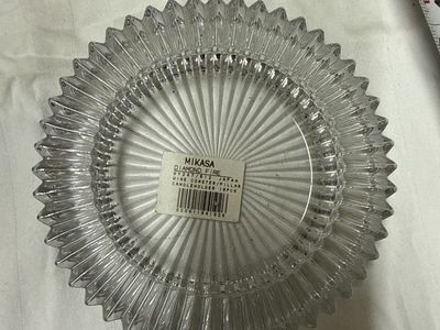 Mikasa Diamond Fire Crystal Glass Wine Coaster Pillar Candle Holder Japan