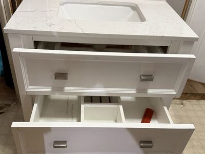 White bathroom vanity