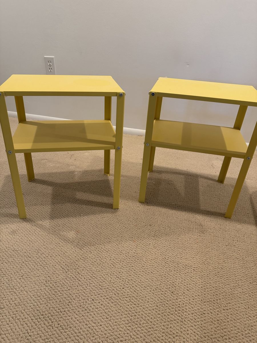 IKEA Yellow Metal Side Tables