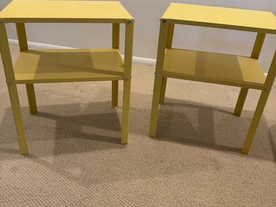 IKEA Yellow Metal Side Tables