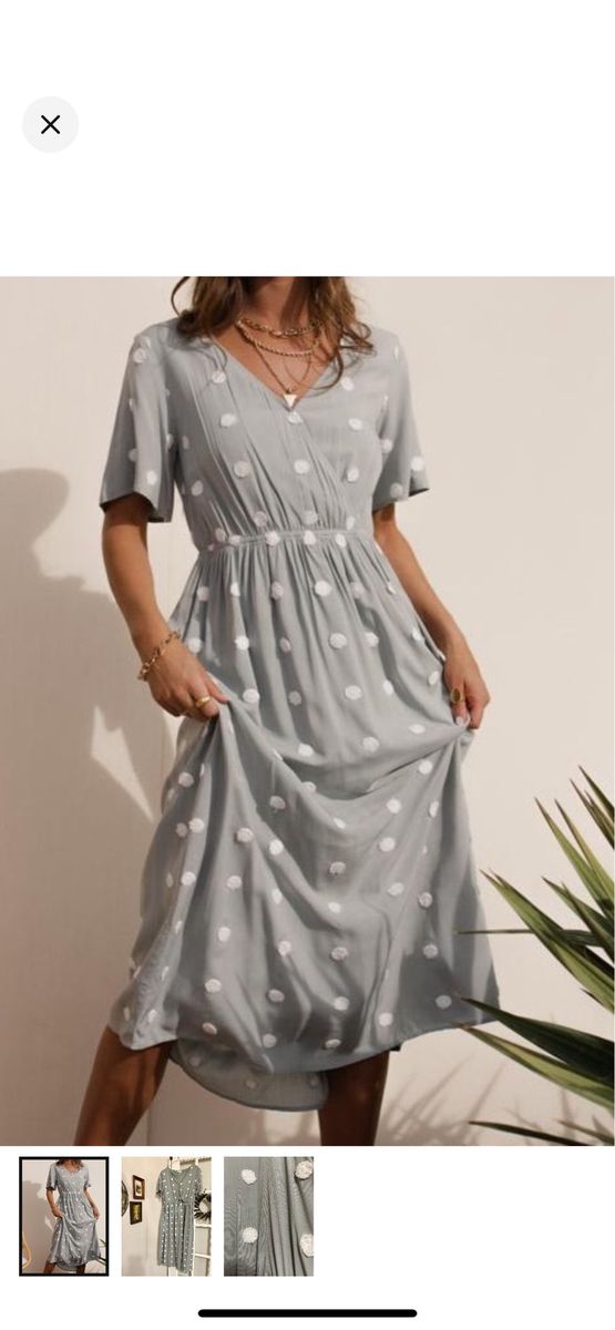 Bohme polka dot dress sage green size L