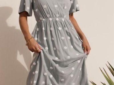 Bohme polka dot dress sage green size L