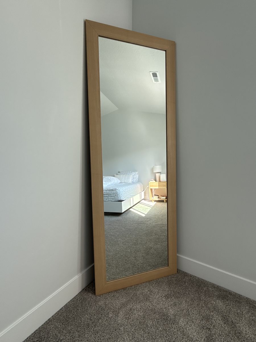 Light Brown Full Length Floor Mirror
