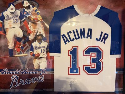 Ronald Acuna Jr. Atlanta Braves Signed Framed Jersey Beckett Authenticated #13