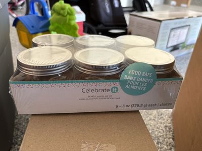 24-Pack Celebrate It Plastic Storage Jars - NEW