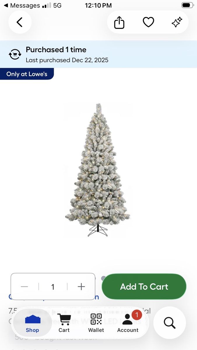 GE 7.5-ft Pre-Lit Flocked Laurel Pine Artificial Christmas Tree