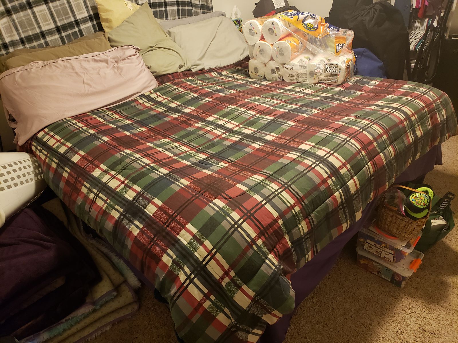 King size bed with bed frame