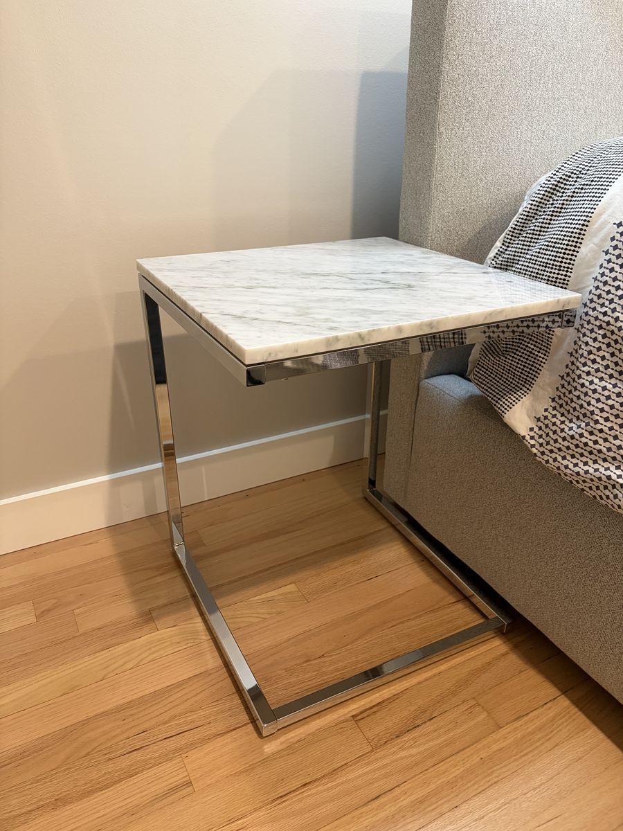 Set of cb2 Smart Marble C Tables w/ White Marble Tops