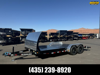 PJ Trailers 7X18 7K CH STEEL DECK CAR HAULER Flatbed Trailer