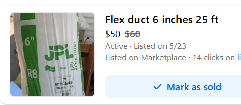 25 ft 6 inch flex duct