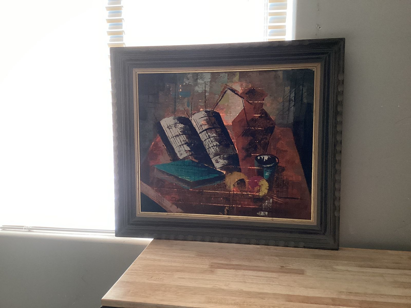 Vintage Original Abstract Still Life Oil Painting